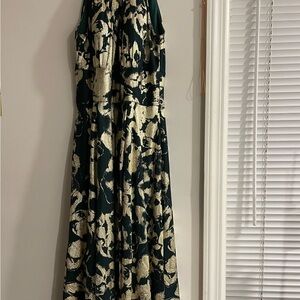 Betsy & Adam Green and Gold Maxi Dress